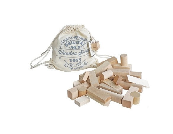 Wooden Story Cubes en sachet coton XL - 30 pcs - Naturel