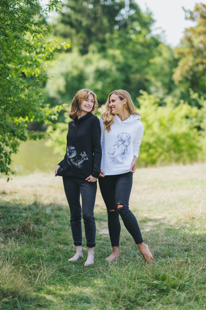 Sweat d’allaitement Monkey Mum® blanc - petite singe, 2e qualité - taille XL