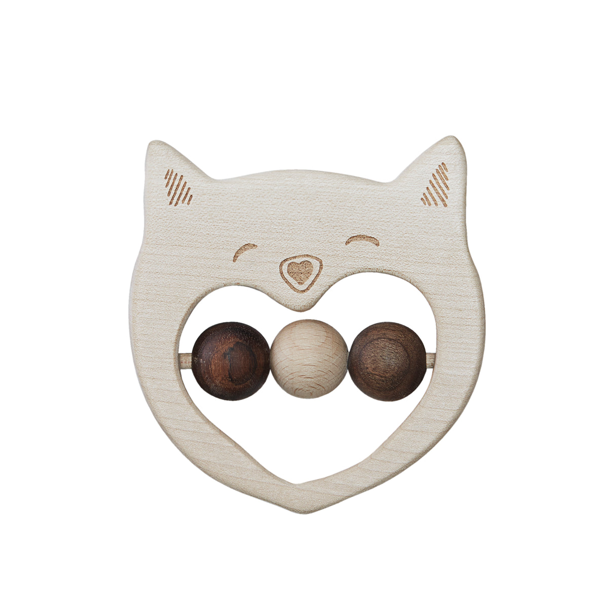 Wooden Story Hochet - Chat joyeux