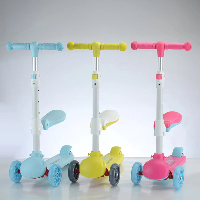 Trottinette pour enfants avec siège - 3 en 1 - Jaune - PIÈCE D’EXPOSITION