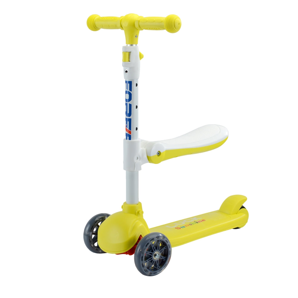 Trottinette pour enfants avec siège - 3 en 1 - Jaune - PIÈCE D’EXPOSITION