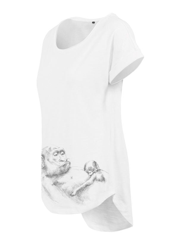 T-shirt d’allaitement Monkey Mum® blanc - petit singe