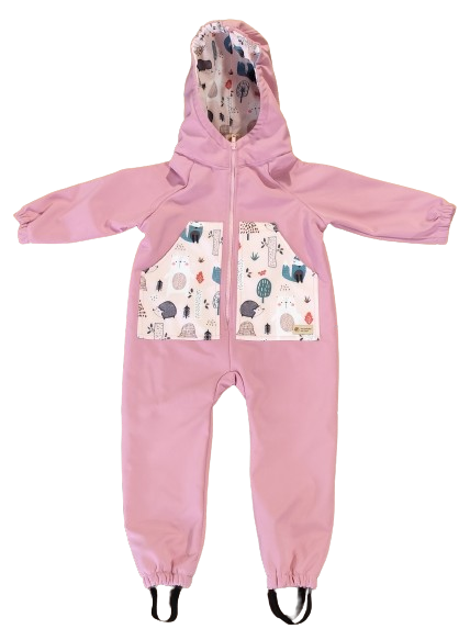 Monkey Mum® Combinaison softshell avec membrane – Animaux sucrés - taille 98/104, 110/116