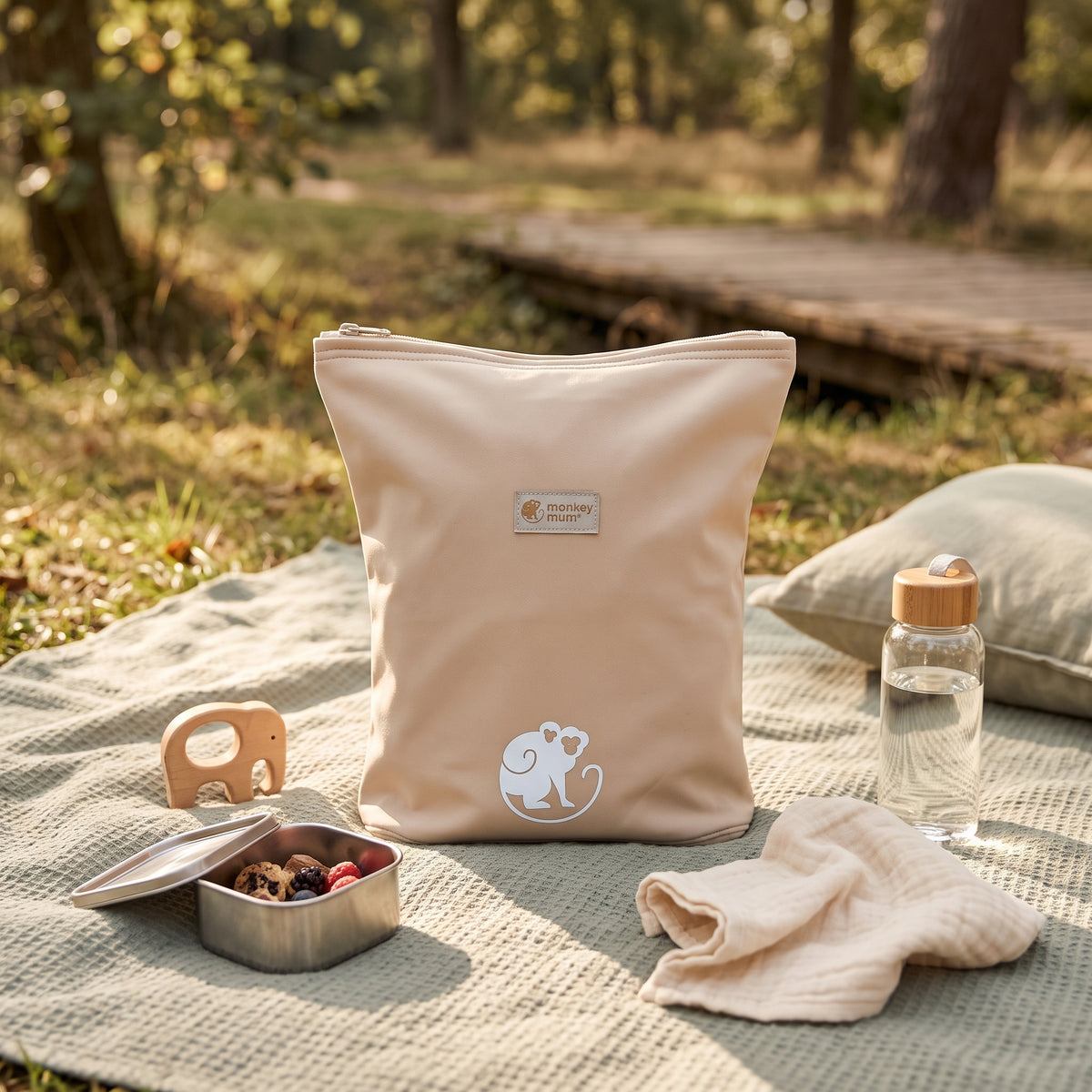Petit sac à dos softshell pour enfant Monkey Mum® - Beige