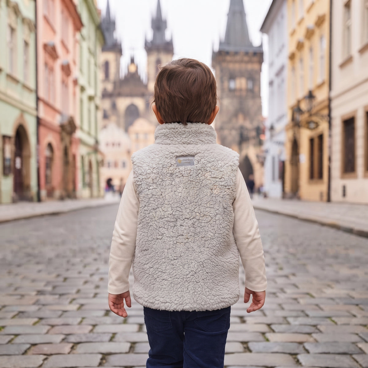 Teddyvest Monkey Mum®  - Lichtgrijs