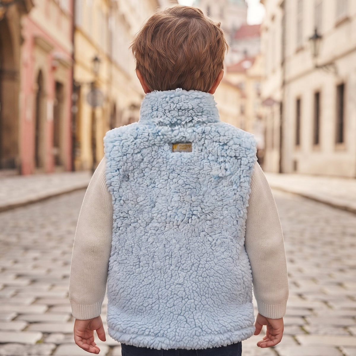 Teddyvest Monkey Mum®  - Lichtblauw