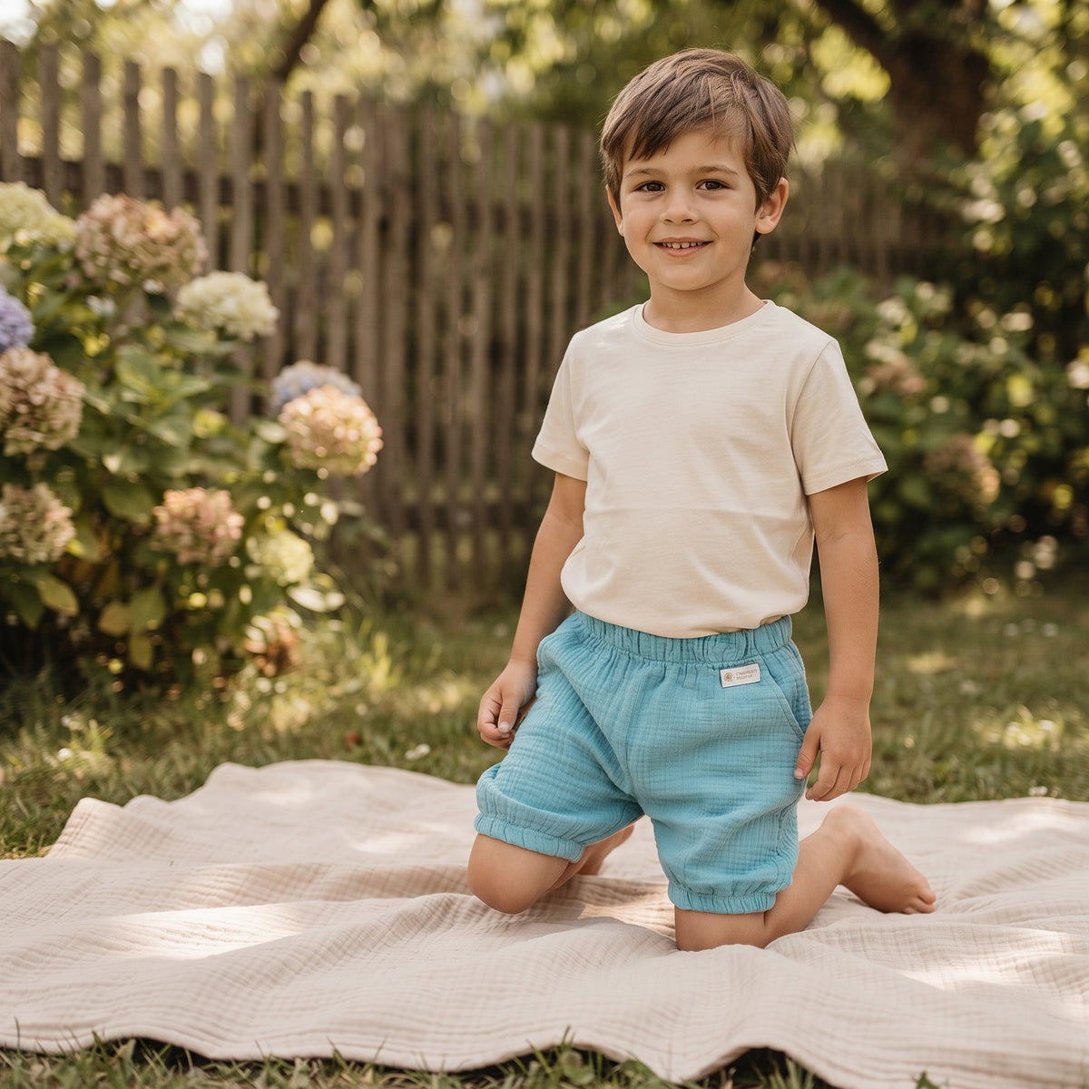Short en mousseline Monkey Mum® - Menthe