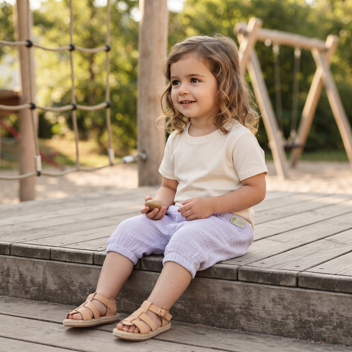 Short en mousseline Monkey Mum® - Violette