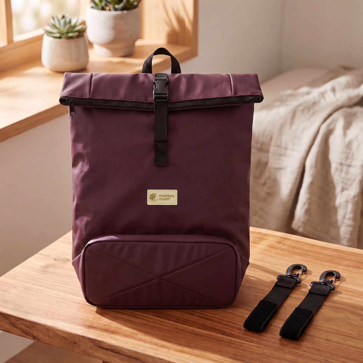 Monkey Mum® Softshell rugzak voor kinderwagen – Berenpootafdruk
