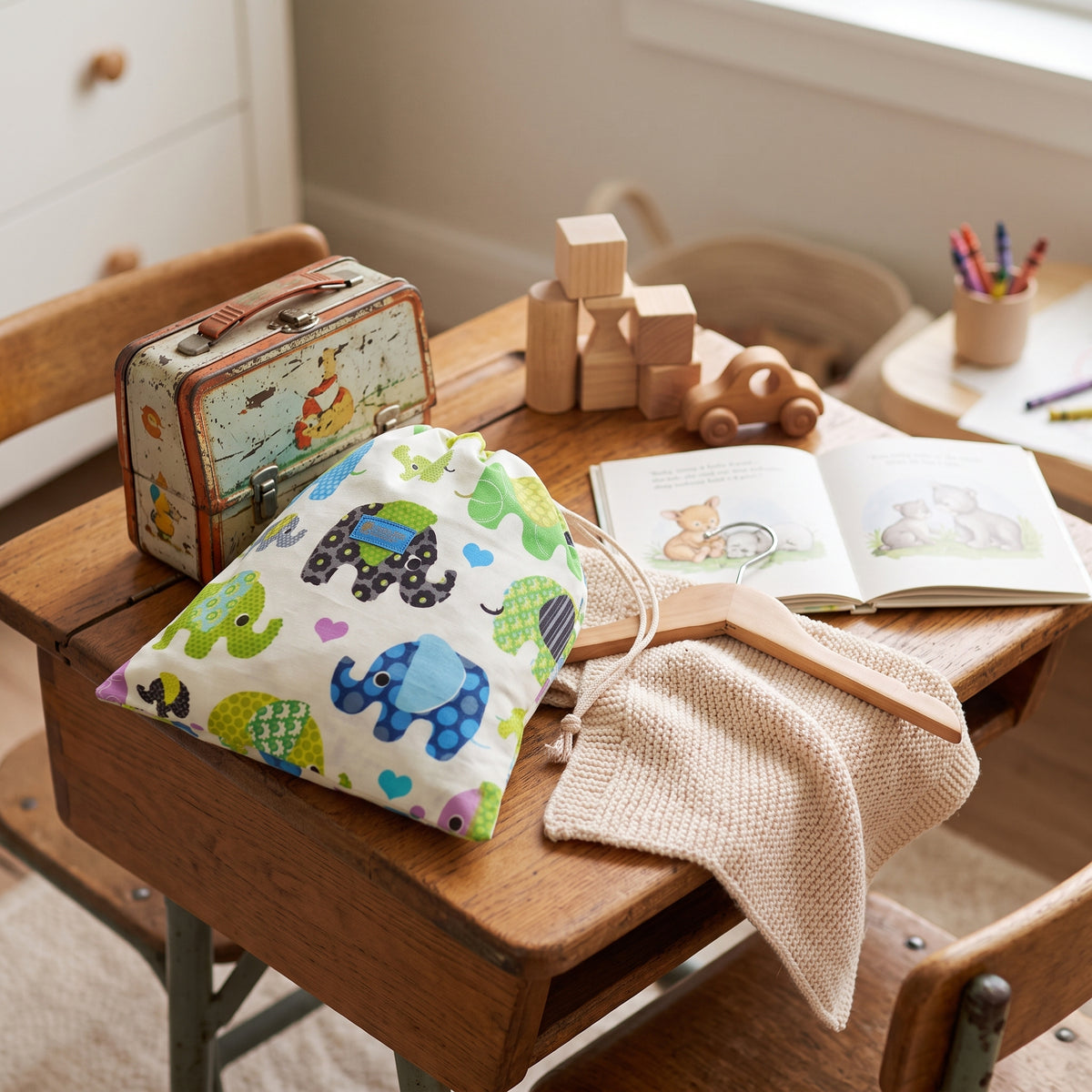 Sac en tissu Monkey Mum® - Éléphant joyeux