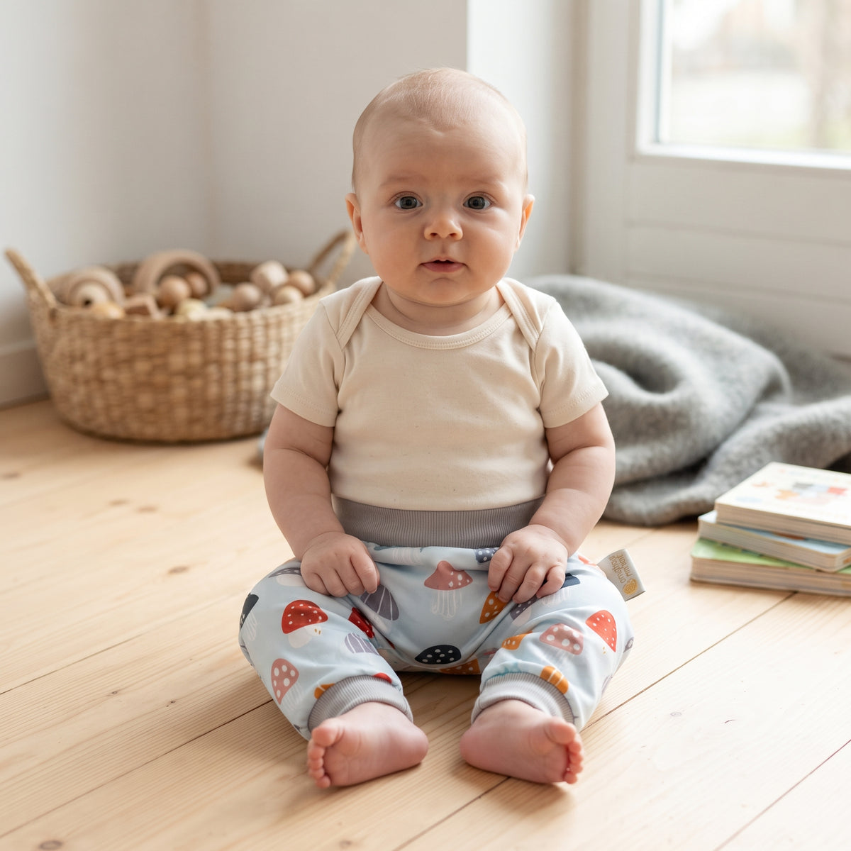 Pantalon enfant softshell avec membrane Monkey Mum® - Amanites colorées
