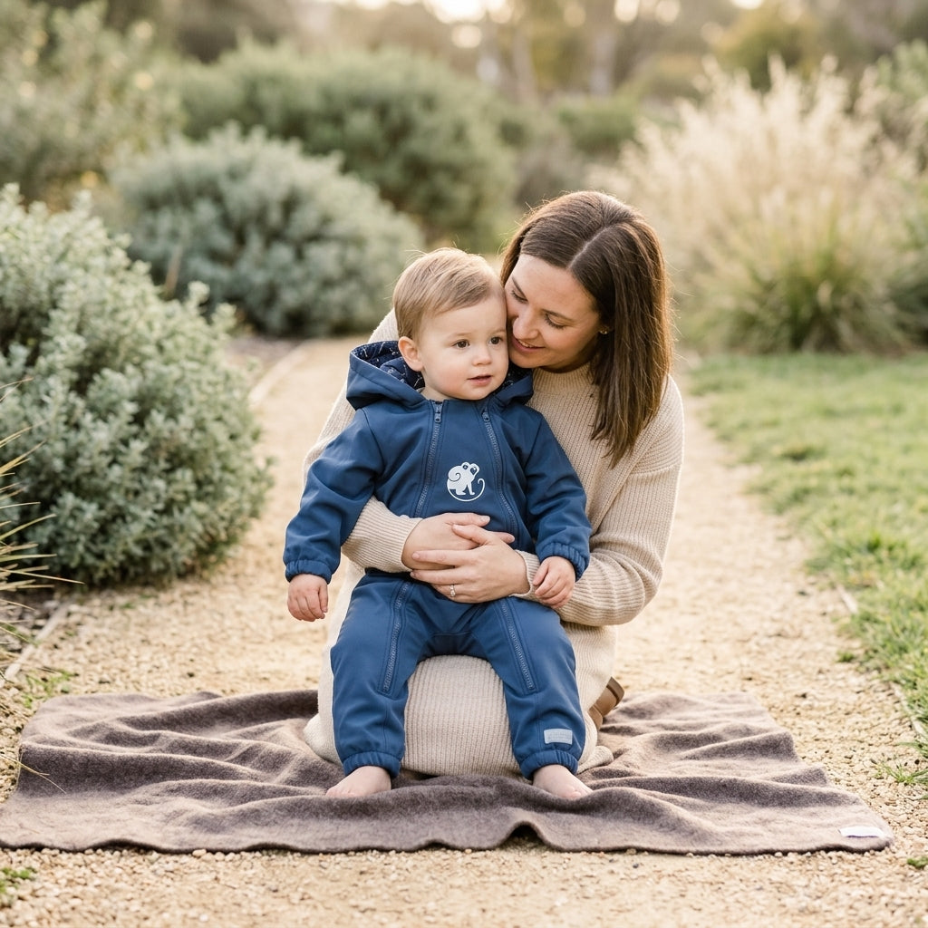 Monkey Mum® Combinaison softshell avec membrane – Ciel des dinosaures - taille 62/68, 74/80