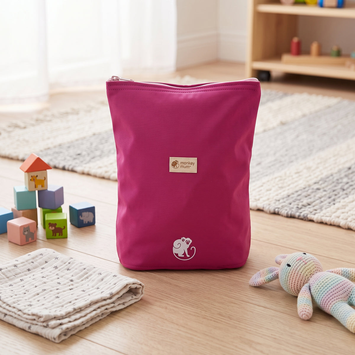 Petit sac à dos softshell pour enfant Monkey Mum® - Framboise juteuse