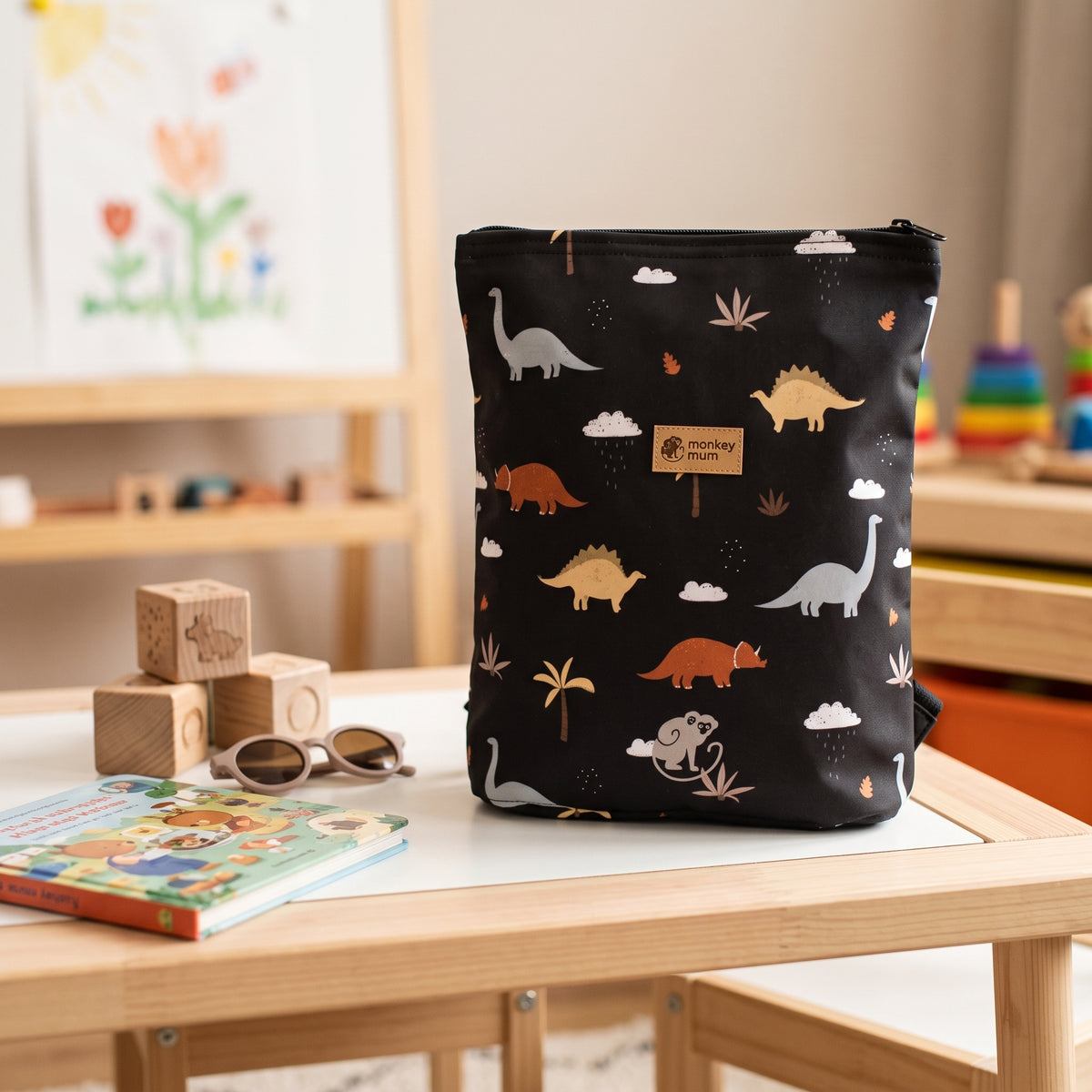Petit sac à dos softshell pour enfants Monkey Mum® - Route des dinosaures