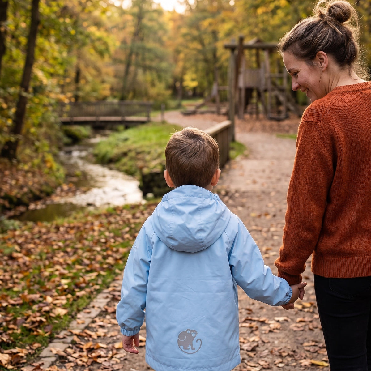 Monkey Mum® Windjack met raglanmouwen - Lichtblauw