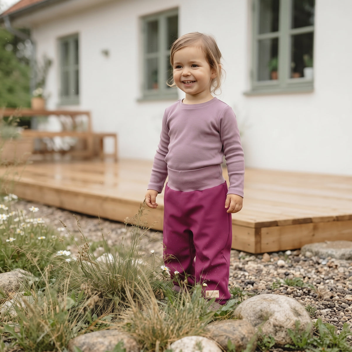 Pantalon softshell évolutif pour enfant avec membrane Monkey Mum® - Framboise juteuse