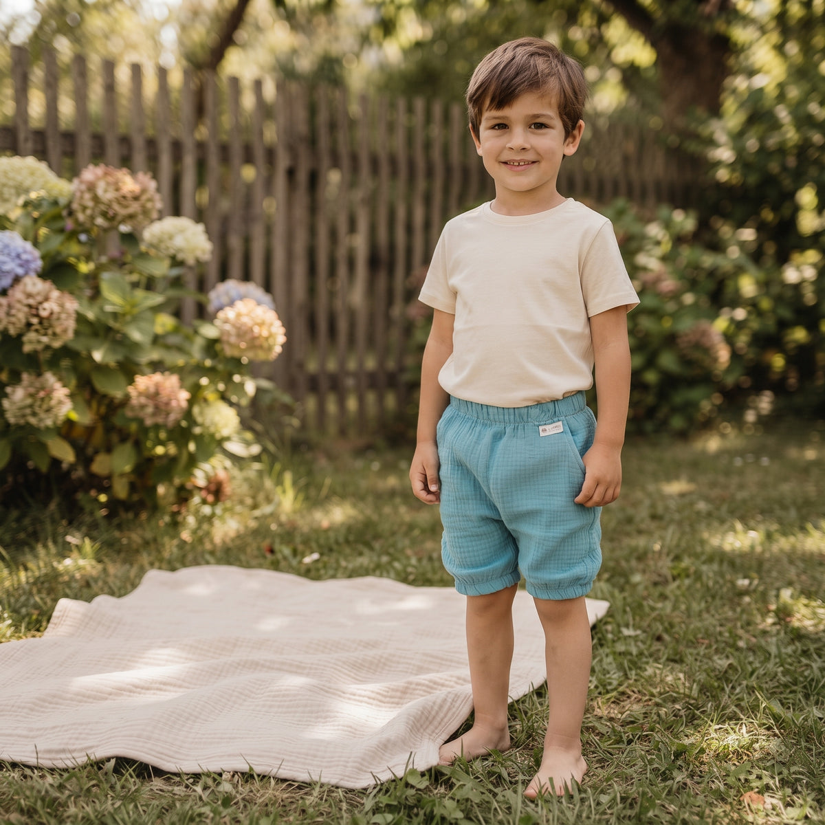 Short en mousseline Monkey Mum® - Menthe