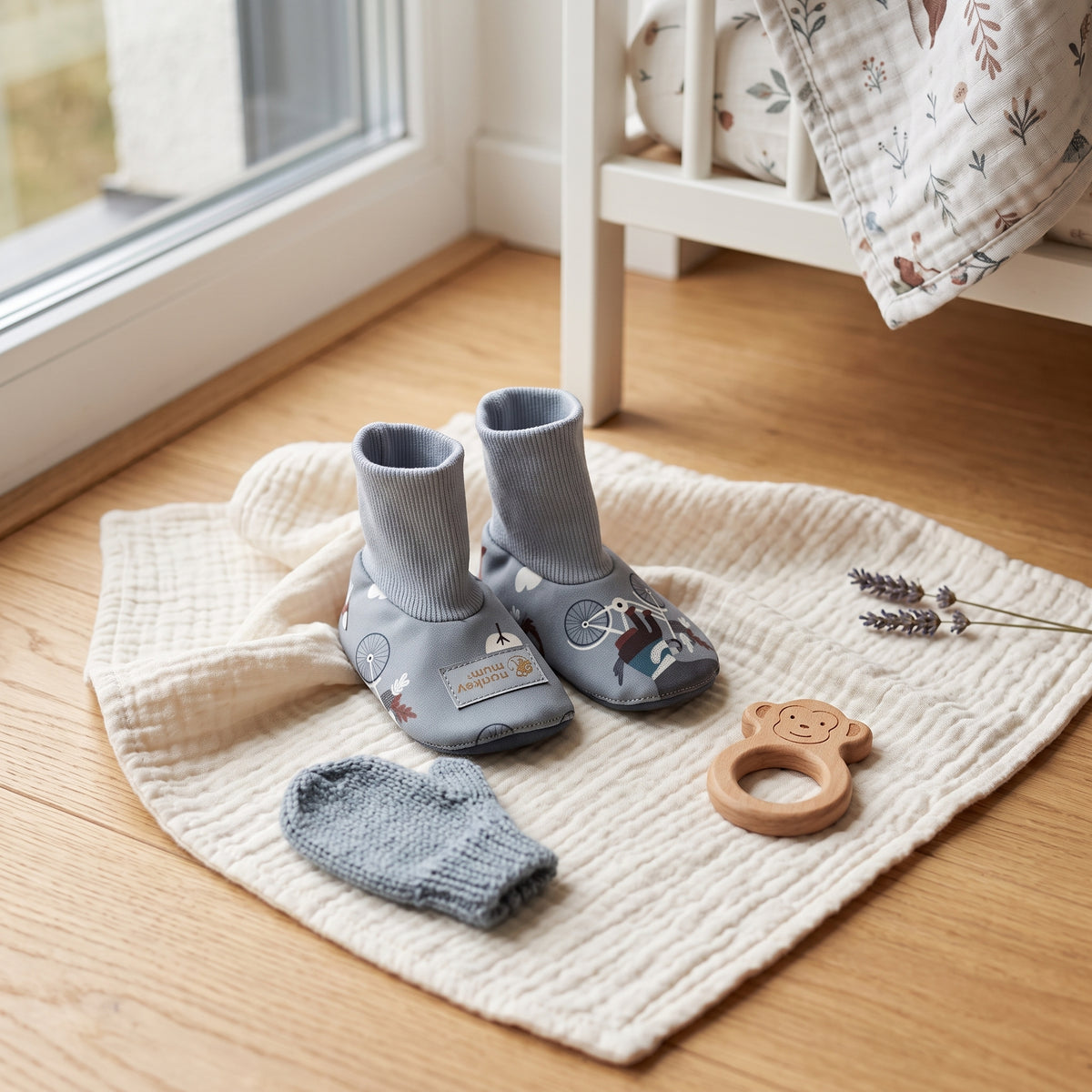 Monkey Mum® Chaussons softshell avec membrane - Loups à vélo