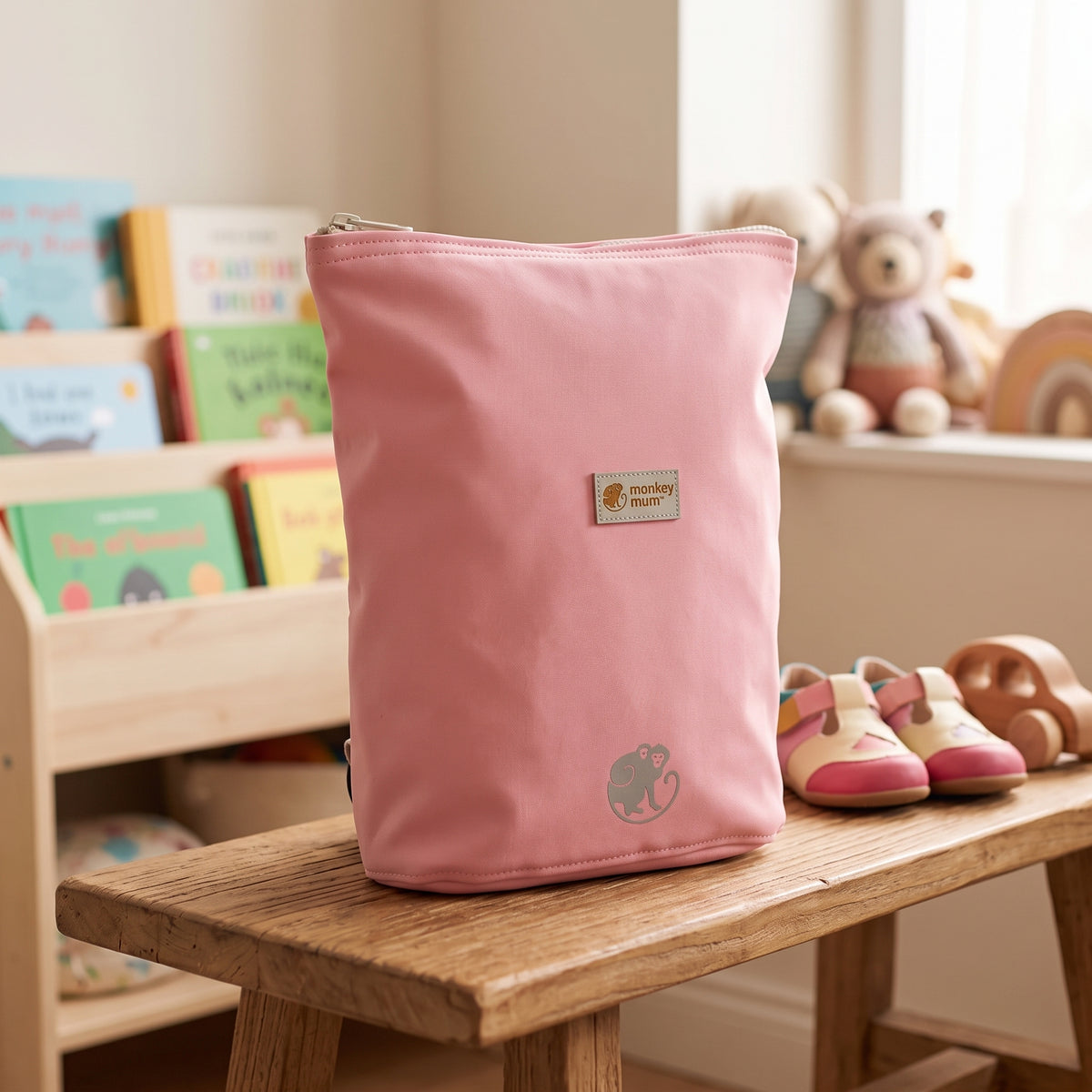 Petit sac à dos softshell pour enfant Monkey Mum® - Barbe à papa