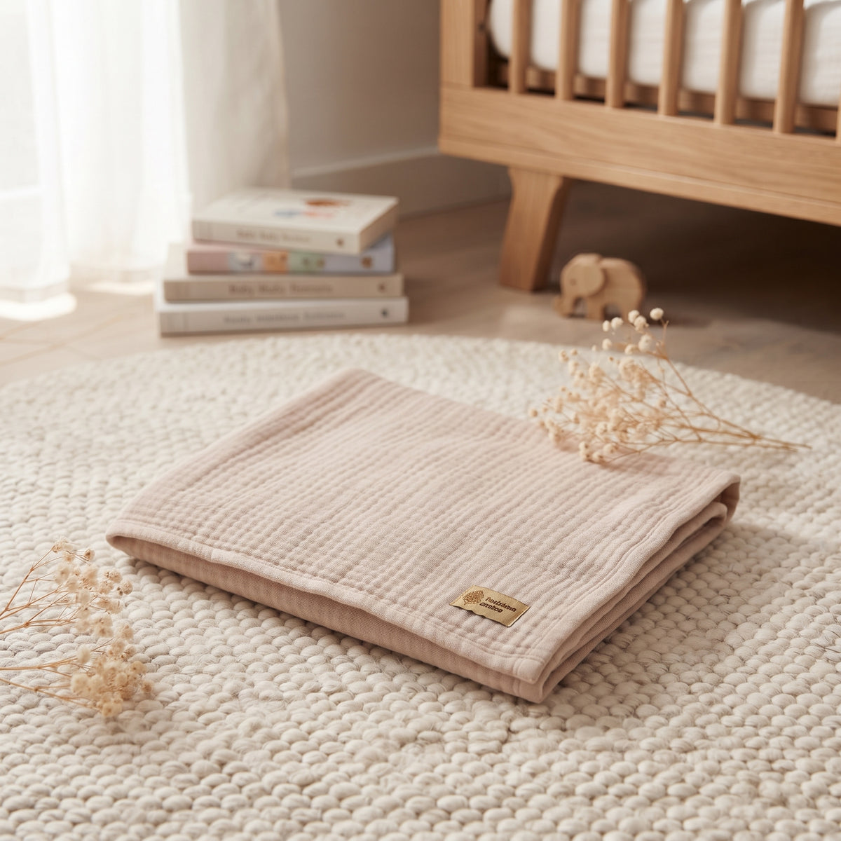 Couche en mousseline Monkey Mum® - Beige