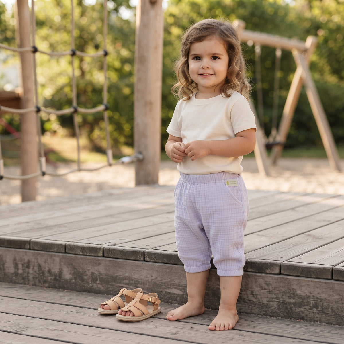 Short en mousseline Monkey Mum® - Violette