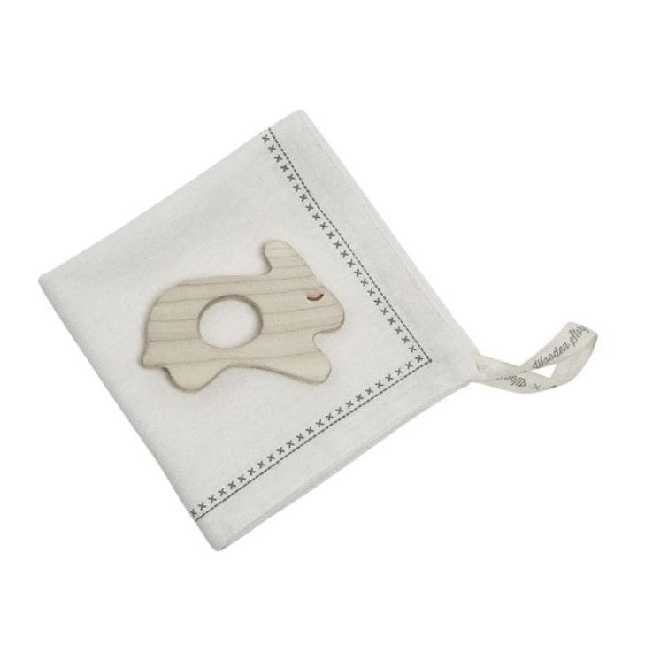 Wooden Story Jouet de dentition mini - Lapin avec mouchoir