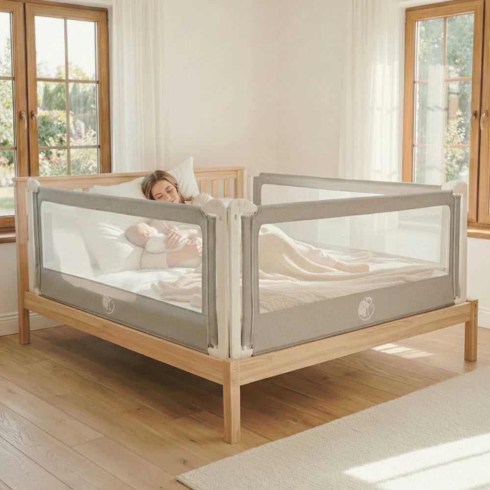 Plachta na zábranu na postel Monkey Mum® Popular - Tmavě šedá
