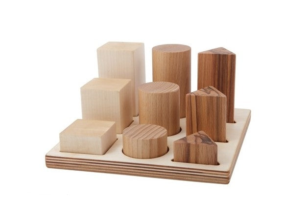 Wooden Story sorteerbord met geometrische vormen XL - Naturel
