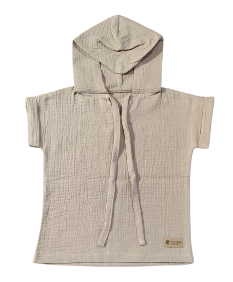 Mousseline hoodie Monkey Mum® - Beige