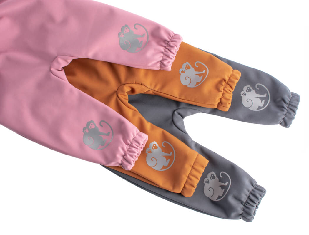 Kinder-softshellbroek met membraan Monkey Mum® - Suikerspin