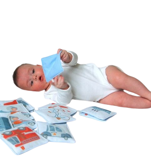 MyMoo Memoryspel van textiel - set van 8 paar - Vervoermiddelen