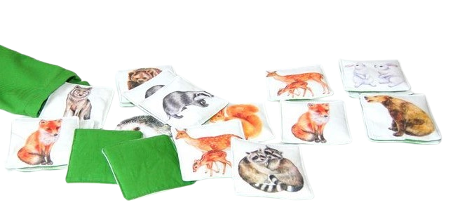 MyMoo Memoryspel van textiel - set van 10 paar - Een wandeling in het bos -