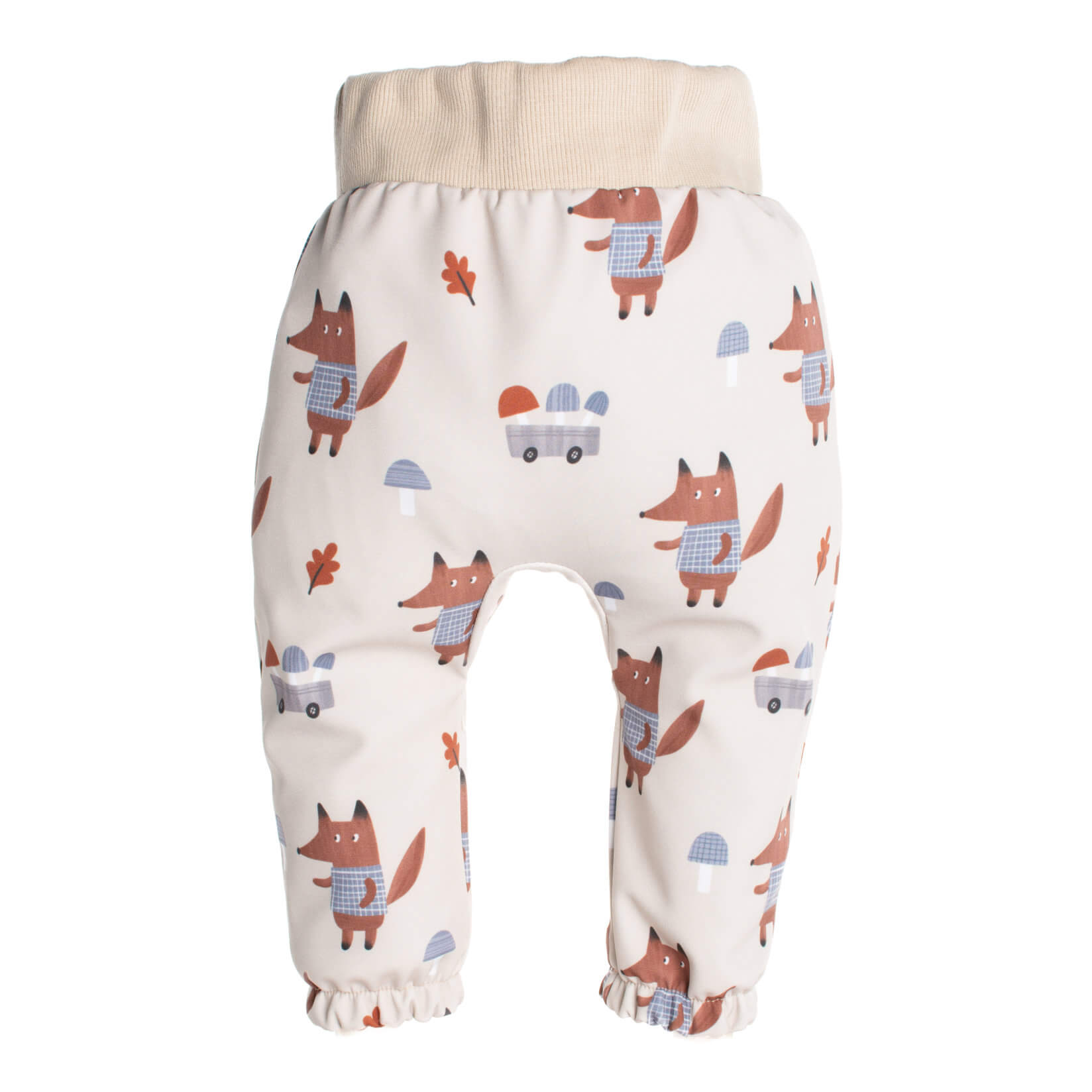 Pantalon enfant softshell avec membrane Monkey Mum® - Renards aux champignons