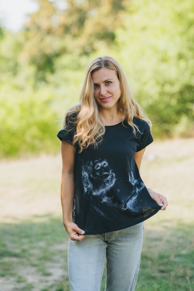 Borstvoedingsshirt Monkey Mum® zwart - aapje