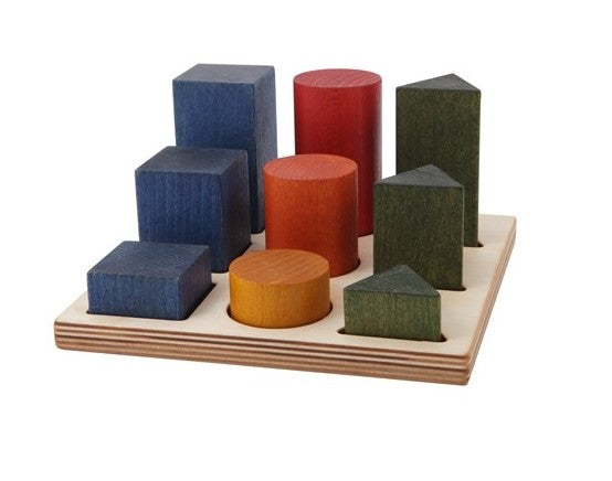 Wooden Story assiette de tri formes géométriques XL - Arc-en-ciel