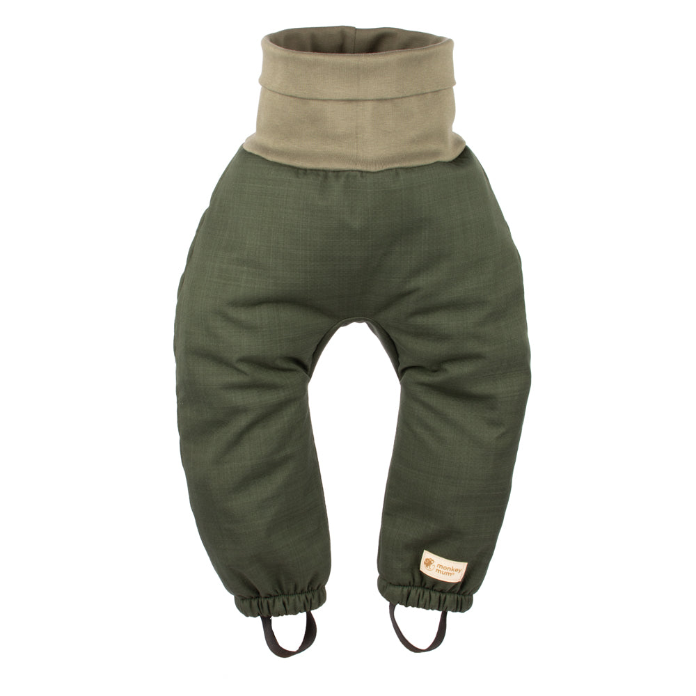 Pantalon d’hiver softshell évolutif enfant avec doublure en mouton Monkey Mum® - Petit chasseur kaki