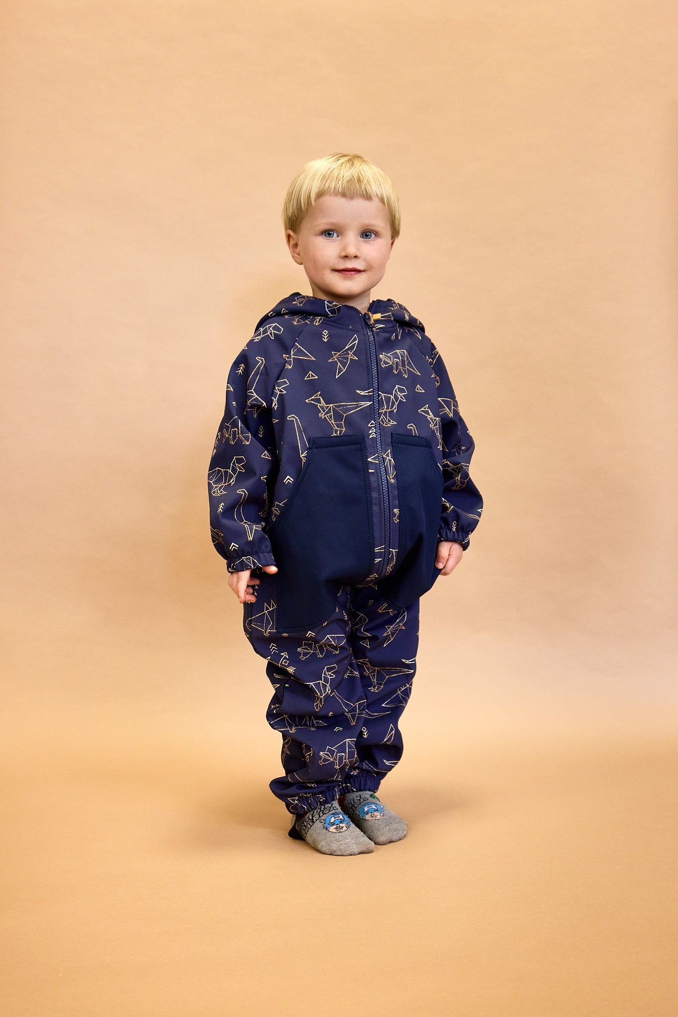 Monkey Mum® Combinaison softshell avec membrane – Ciel des dinosaures - taille 62/68, 74/80