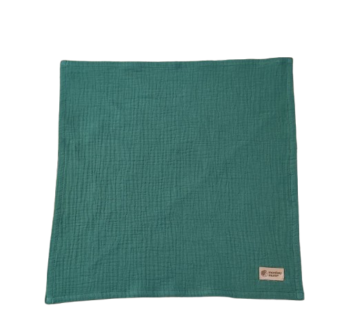 Couche en mousseline Monkey Mum® - Vert foncé
