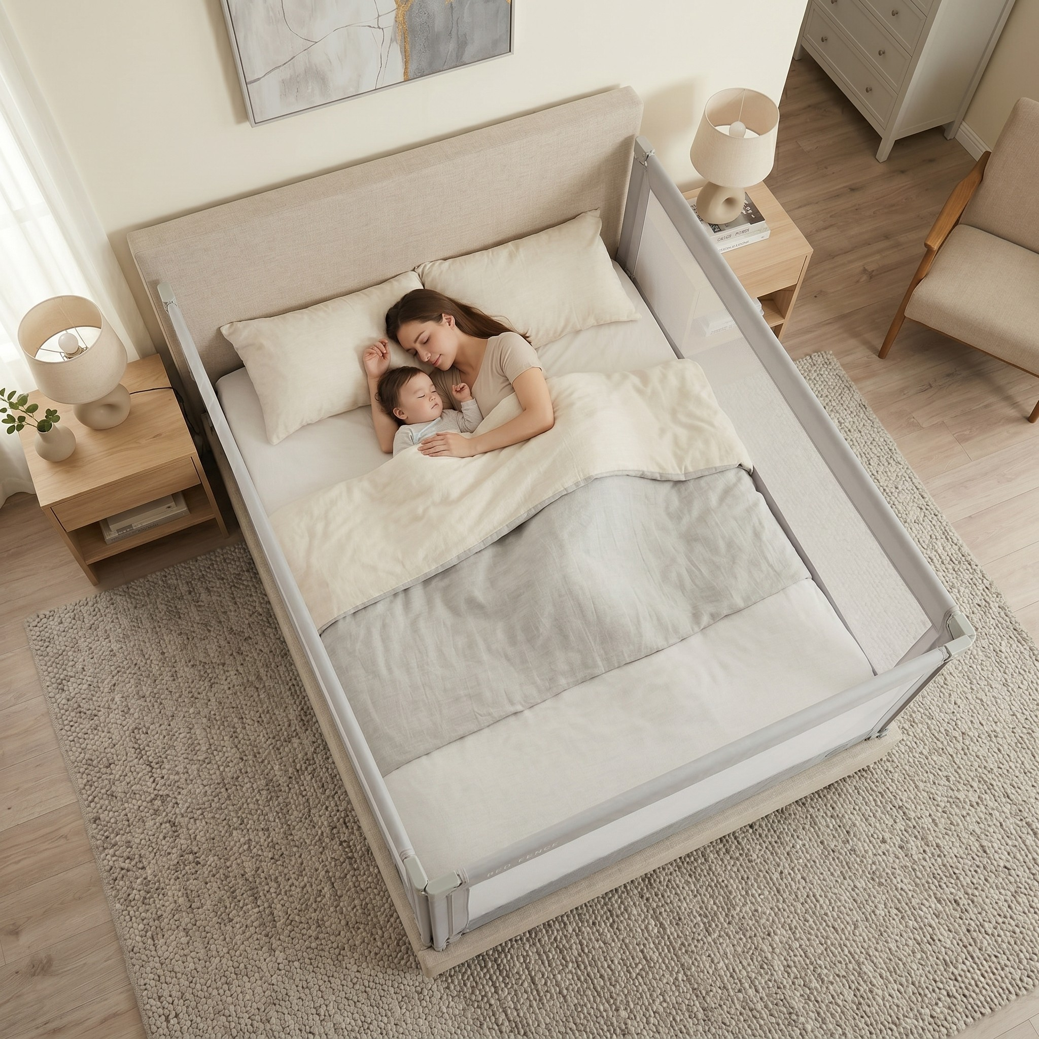 Barrière de lit Monkey Mum® Economy - gris clair
