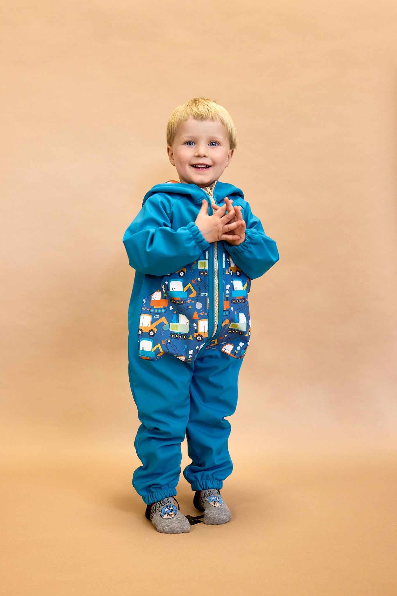 Monkey Mum® Combinaison softshell avec membrane – Ciel des dinosaures - taille 62/68, 74/80