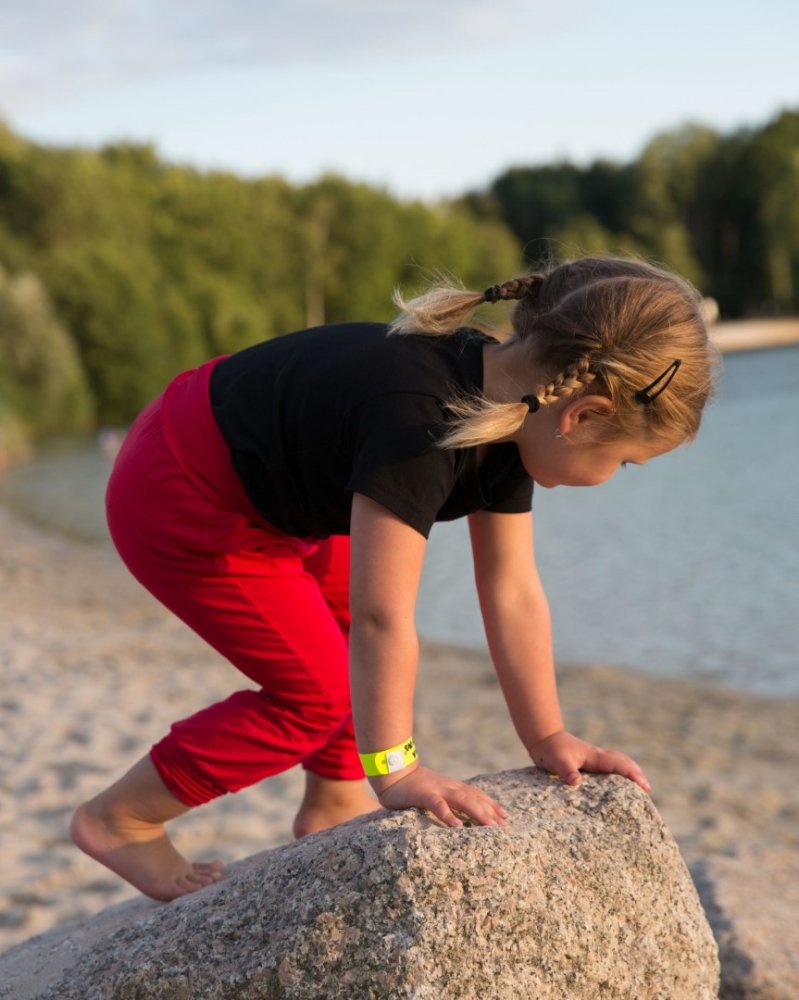 Baggy joggingbroek voor kinderen, LIGHT, rood