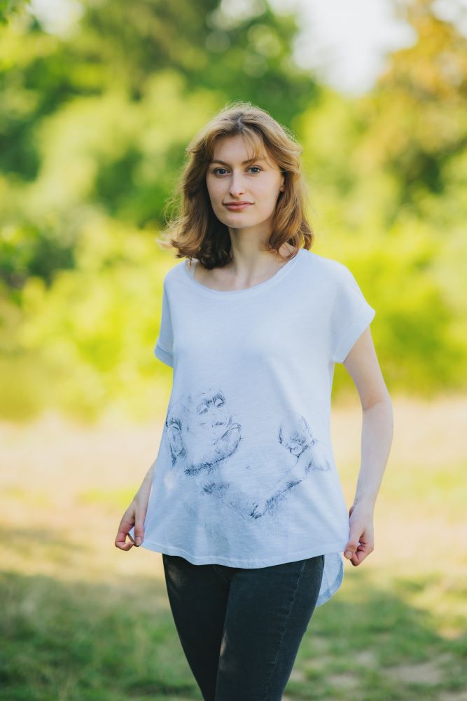 T-shirt d’allaitement Monkey Mum® blanc - petit singe