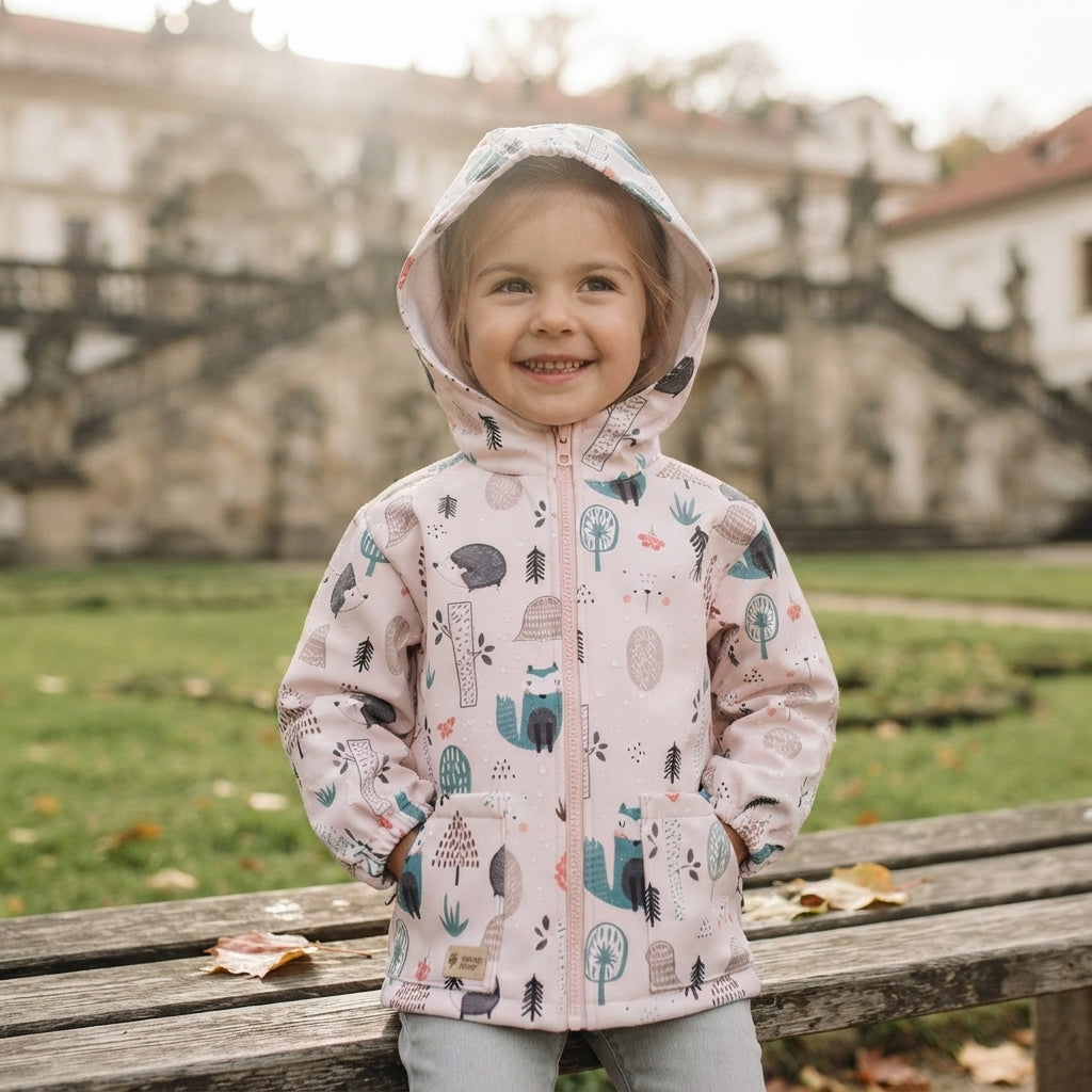 Veste softshell pour enfant avec membrane Monkey Mum® - Animaux du quotidien