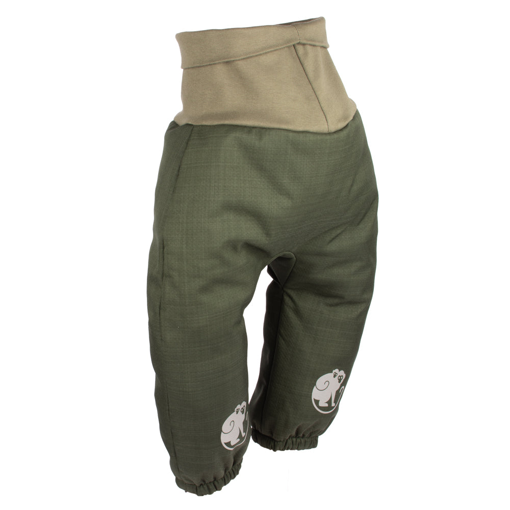 Pantalon d’hiver softshell évolutif enfant avec doublure en mouton Monkey Mum® - Petit chasseur kaki